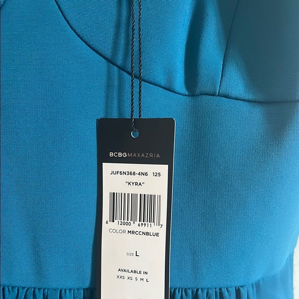 BCBG Max Azria Elegant Teal Maxi Dress - Picture 3 of 6